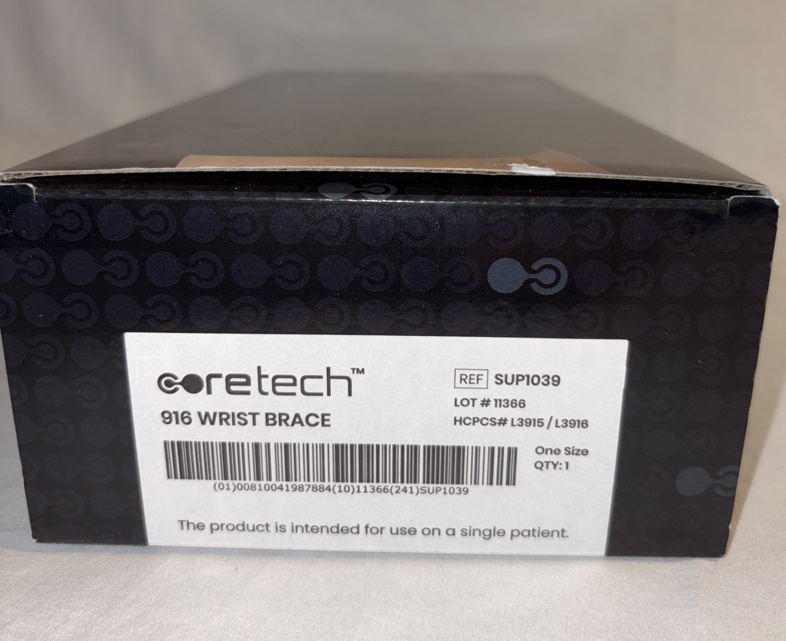 New In Box – CORETECH 916 Left/Right Universal Wrist Brace/Splint – Black