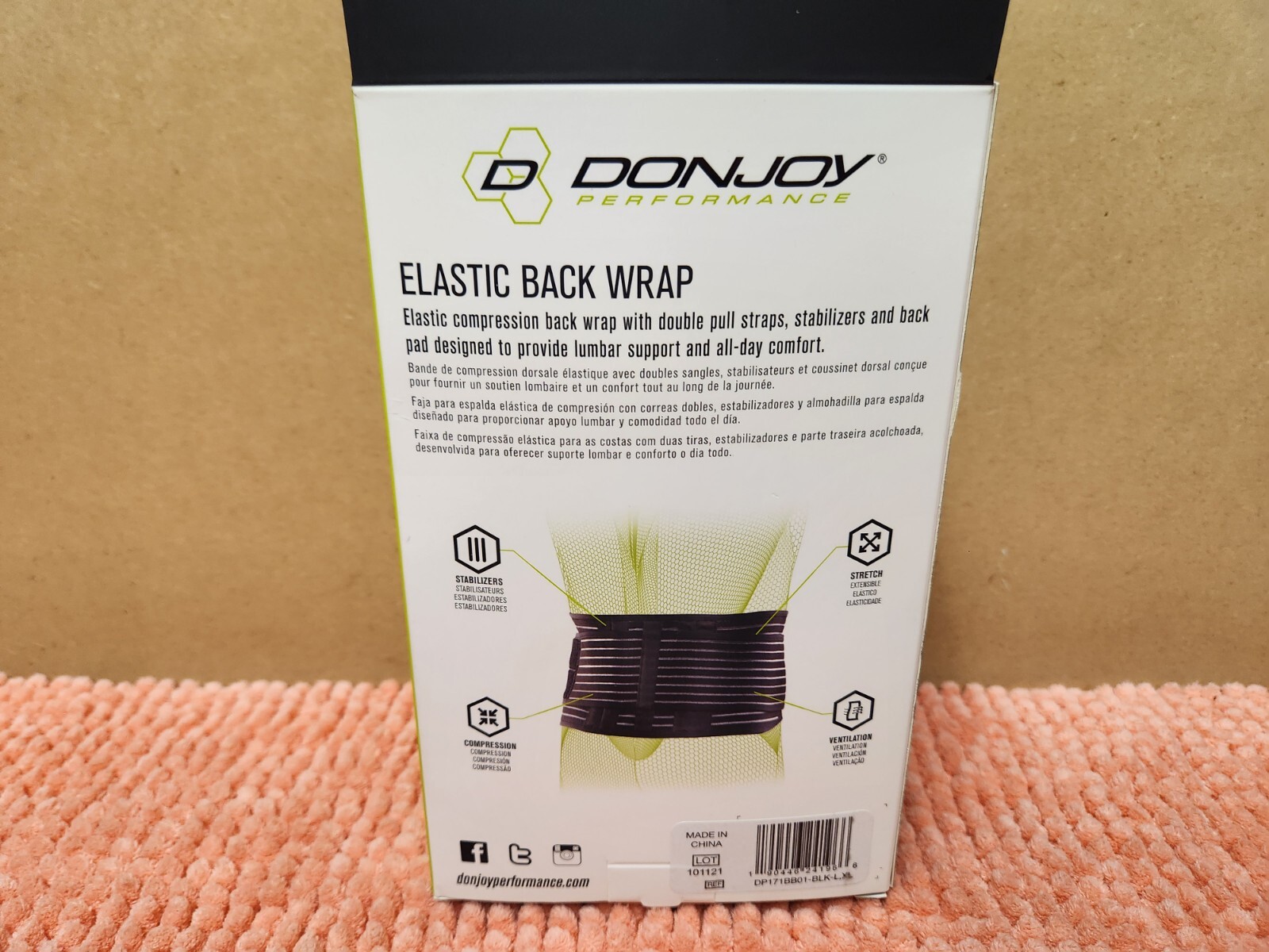 DonJoy Performance Elastic Back Wrap Sz L/XL DonJoy Compression Back Wrap NEW