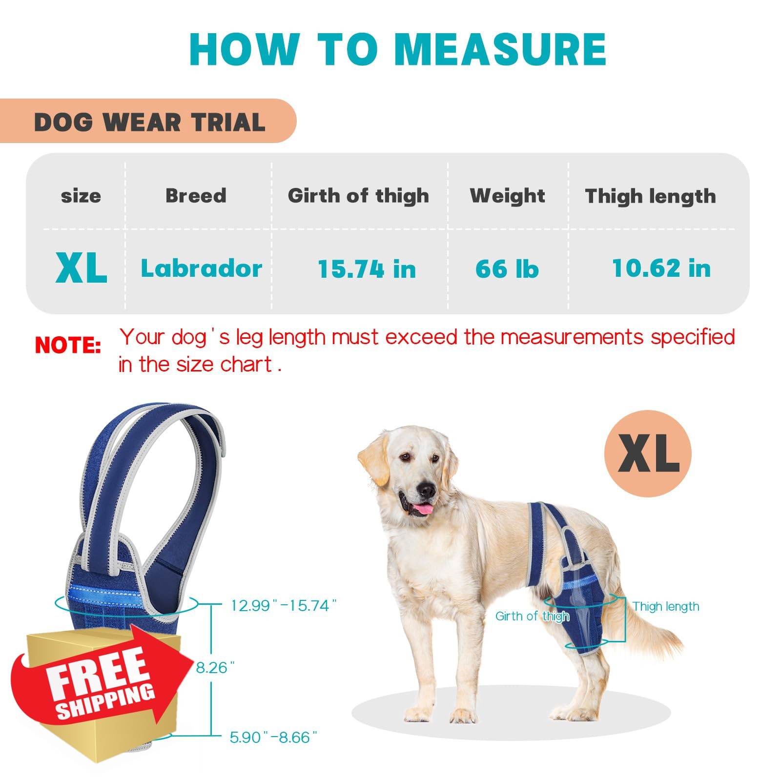 GoGoPaw Dog Knee Brace Left Leg XL