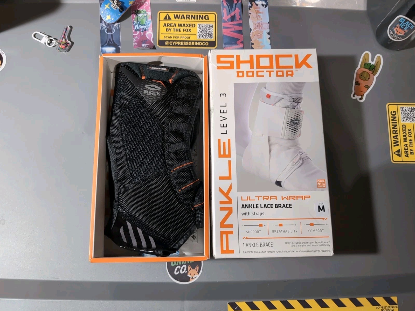 Shock Doctor Ultra Wrap Lace Ankle Brace Adult Medium Black Adjustable Support