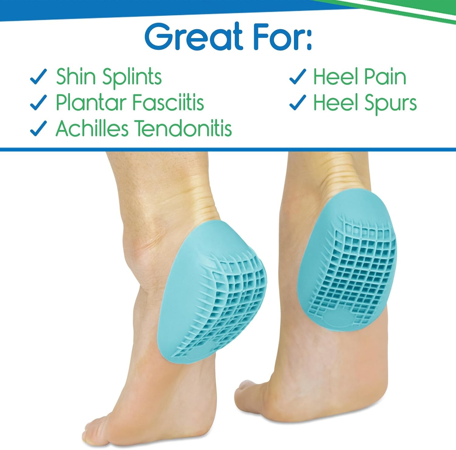 Heavy Duty Heel Cups for Heel Pain Relief & Support – Gel Cushion Shoe Inserts f