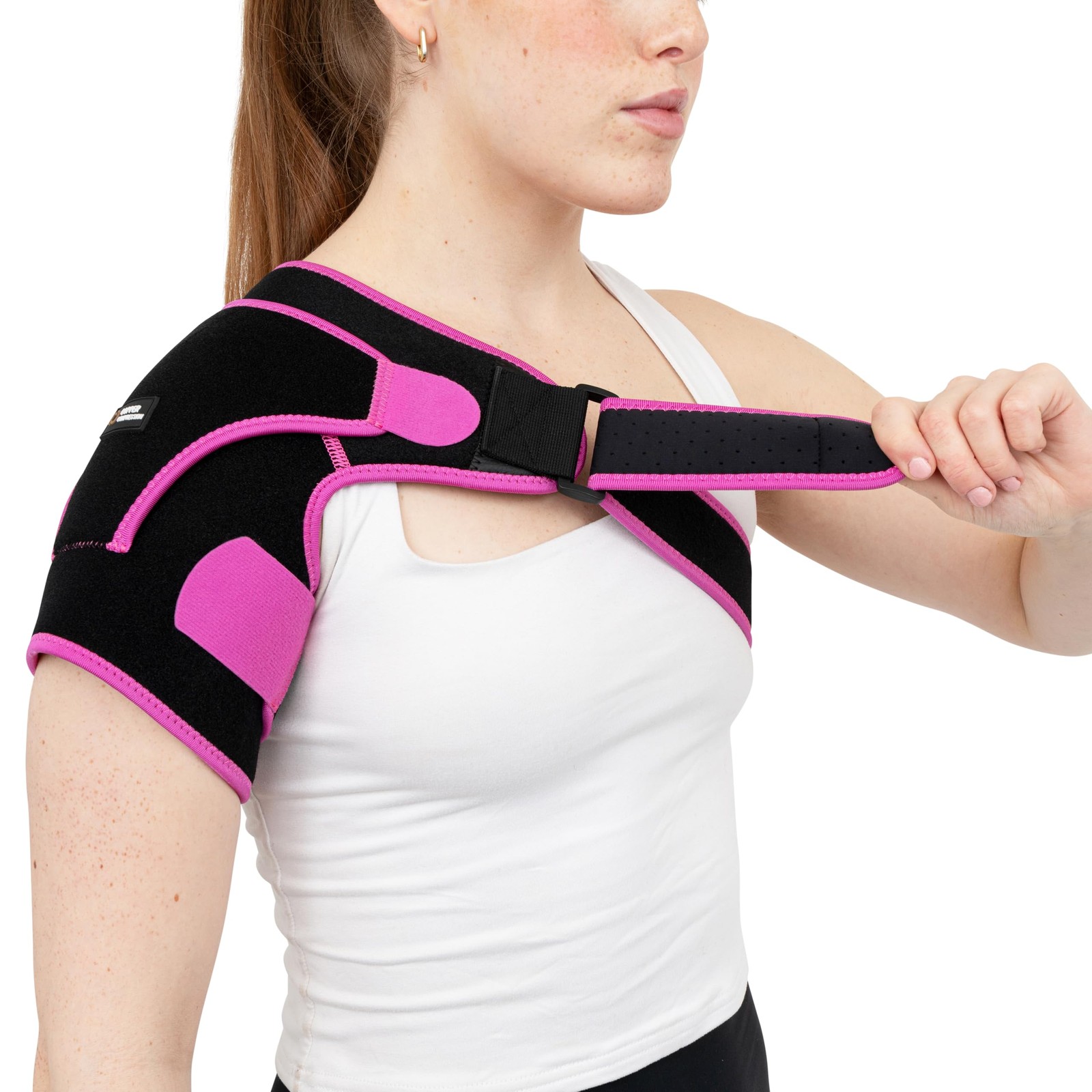 Copper Compression Recovery Shoulder Brace – Small-Medium, Black/Pink