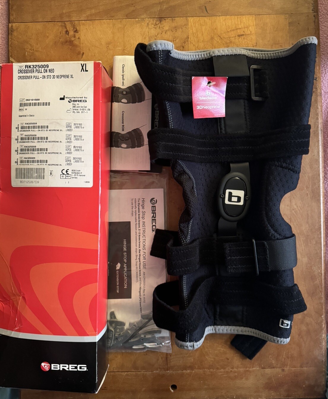 BREG CROSSOVER PULL ON TRITECH KNEE/ LEG BRACE RK325009 BLACK NEOPRENE XL
