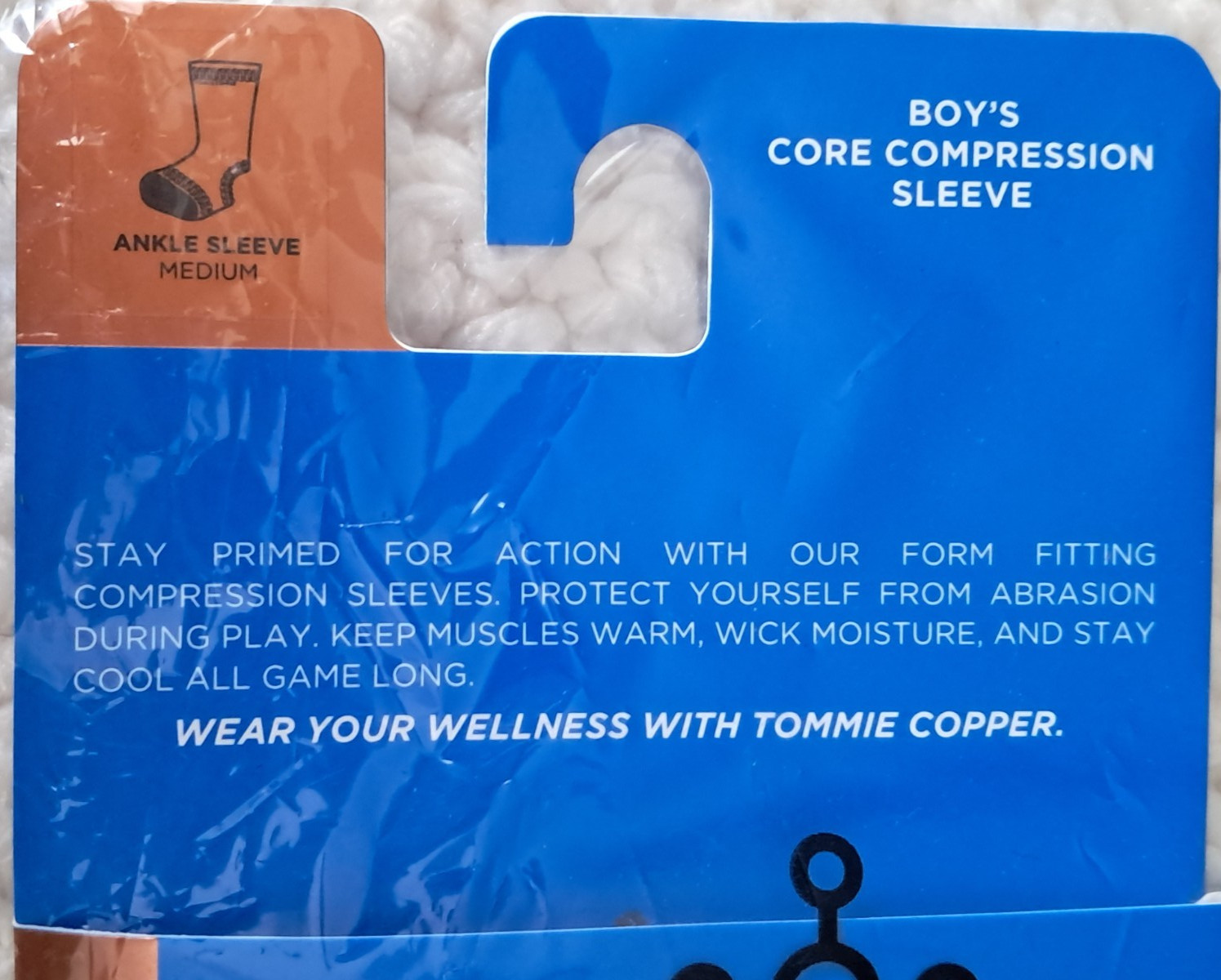 TOMMIE COPPER CORE COMPRESSION Ankle SLEEVE Youth Boy Medium Black NEW!!