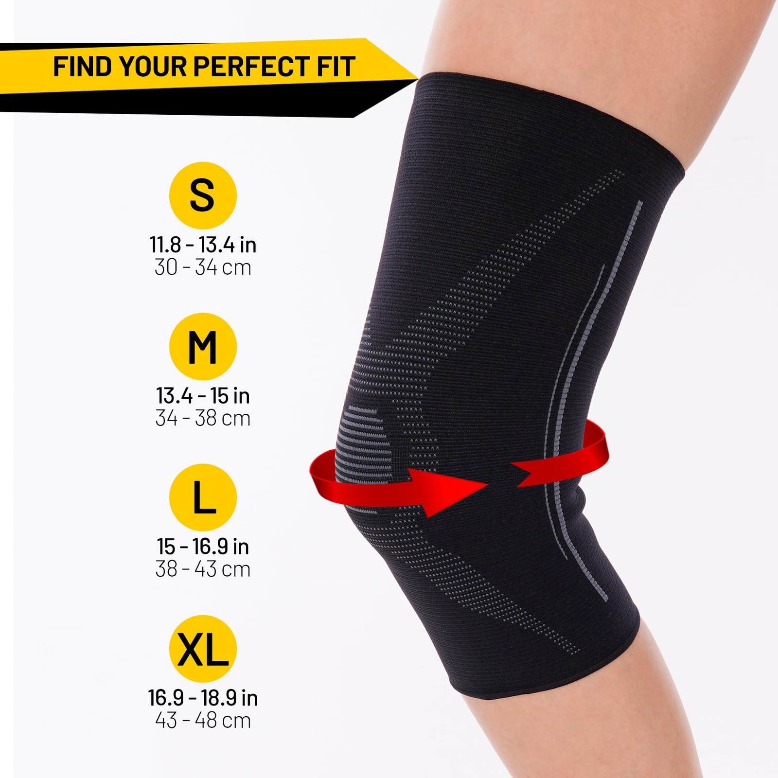 invera Knee Compression Sleeve, Support Brace, Unisex Medium