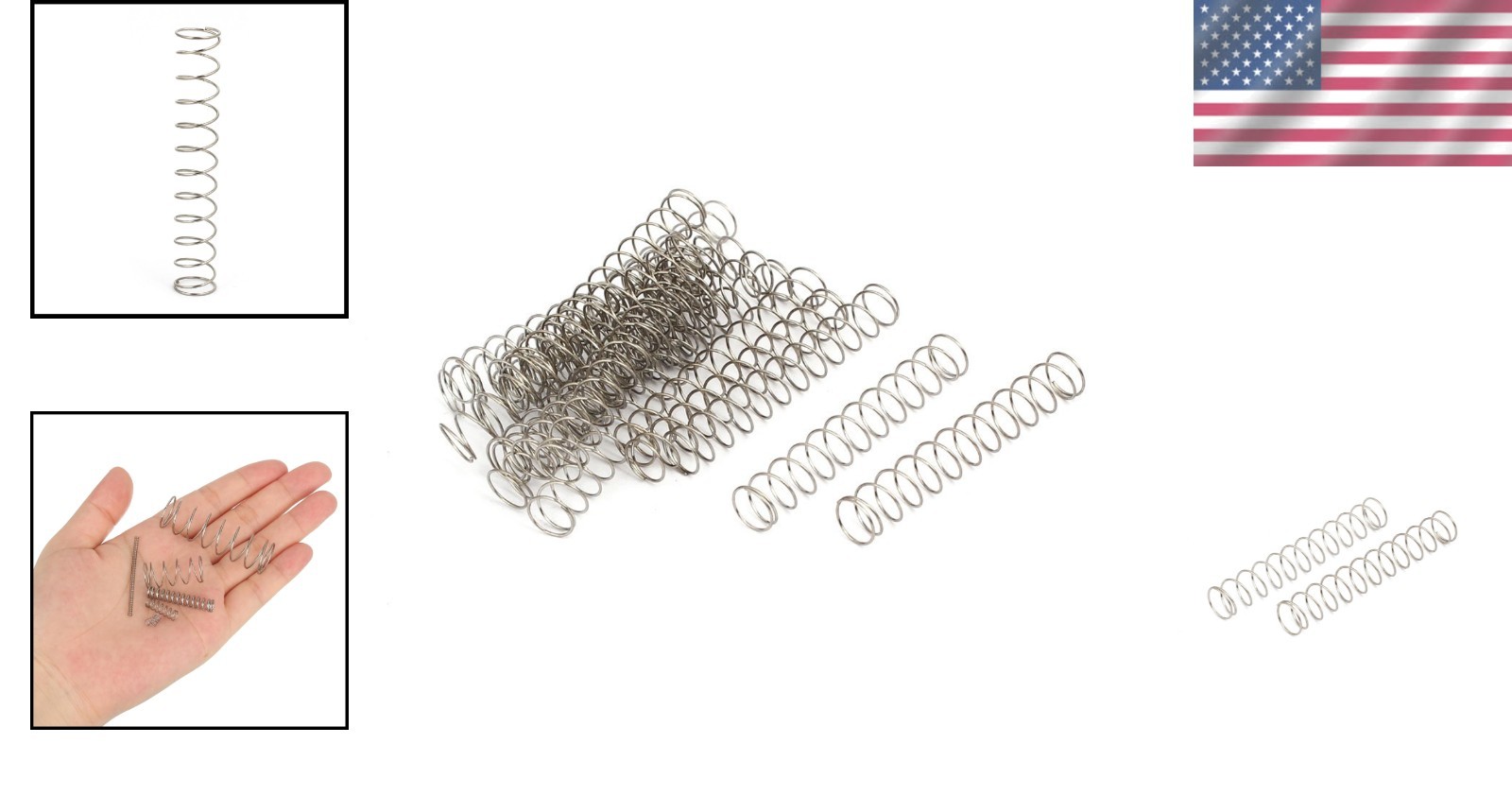 Corrosion-Resistant 304 Stainless Steel Compression Springs, 50mm Length, 20Pcs