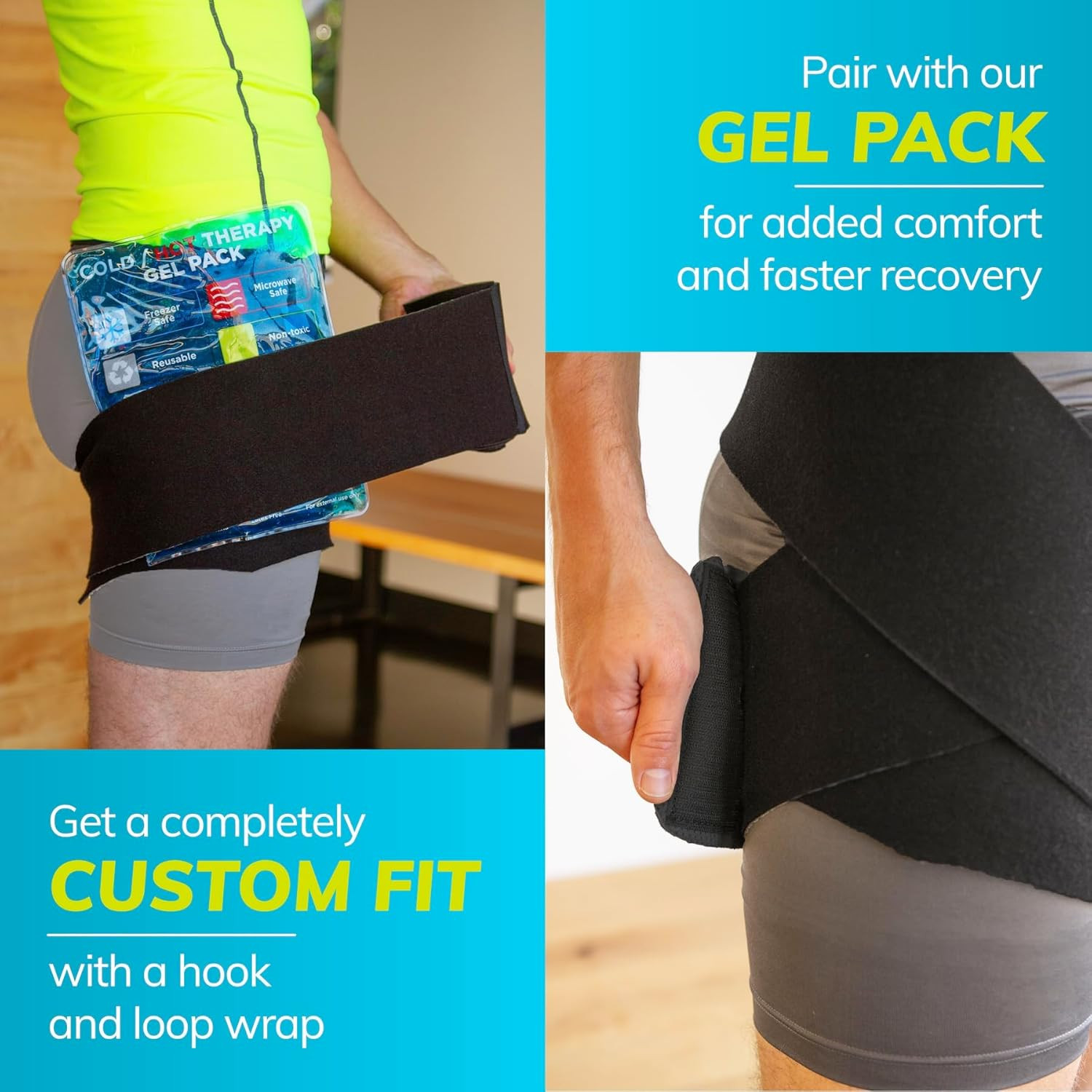 Hip Support Groin Brace – Hamstring Compression Wrap for Sciatica Pain Relief, L