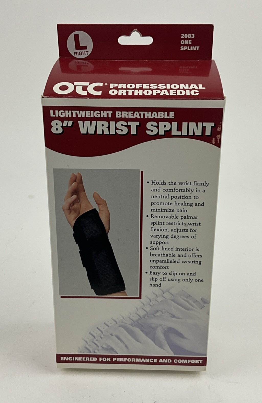 OTC Wrist Splint 8-Inch Lightweight Breathable Large Right Hand #2083
