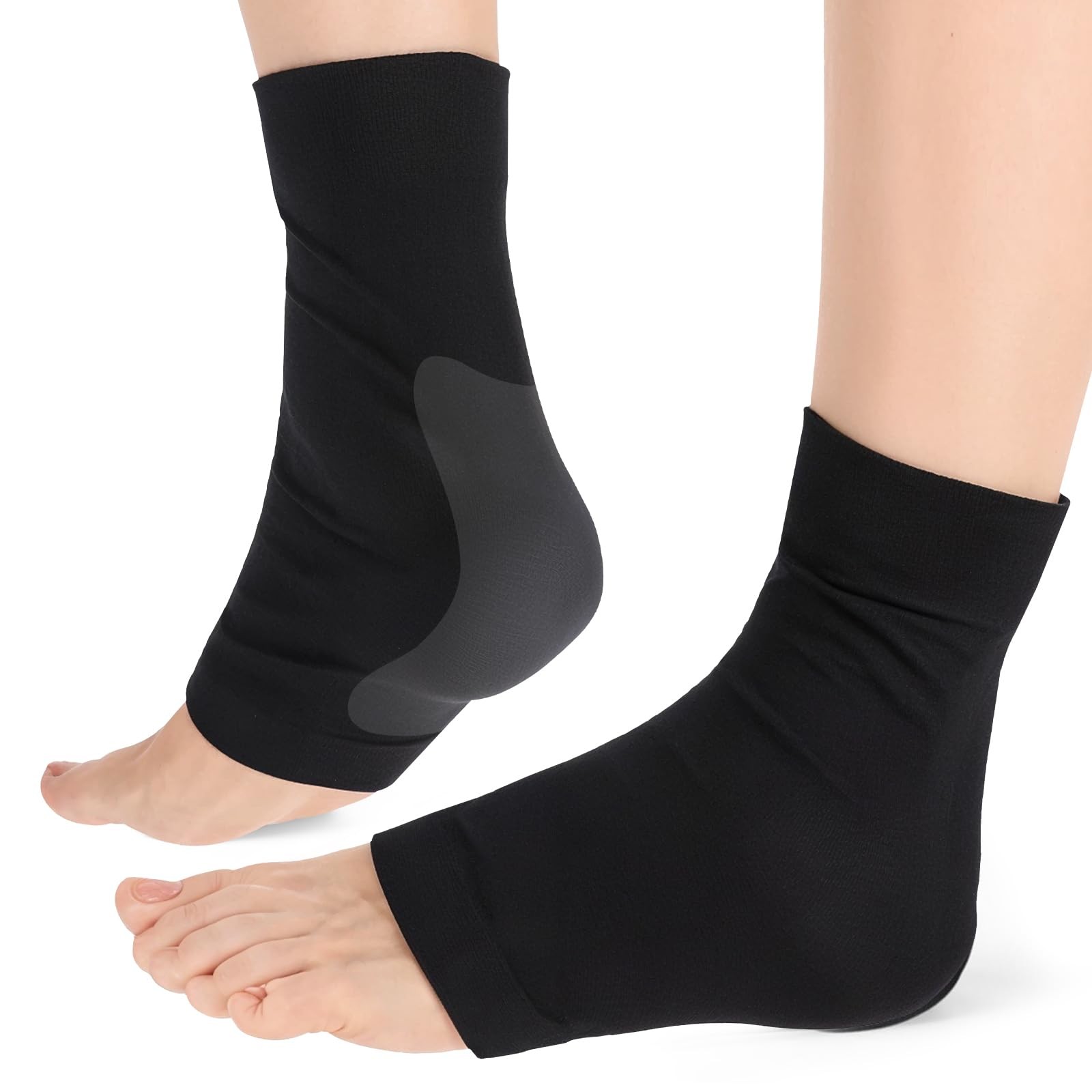 2 Pcs Achilles Tendon Heel Protector Compression Padded Sleeve Socks