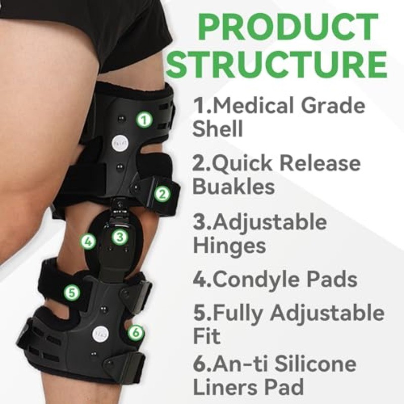 Orthomen Lateral Unloader Knee Brace for Osteoarthritis & Bone on Bone Pain, Adj