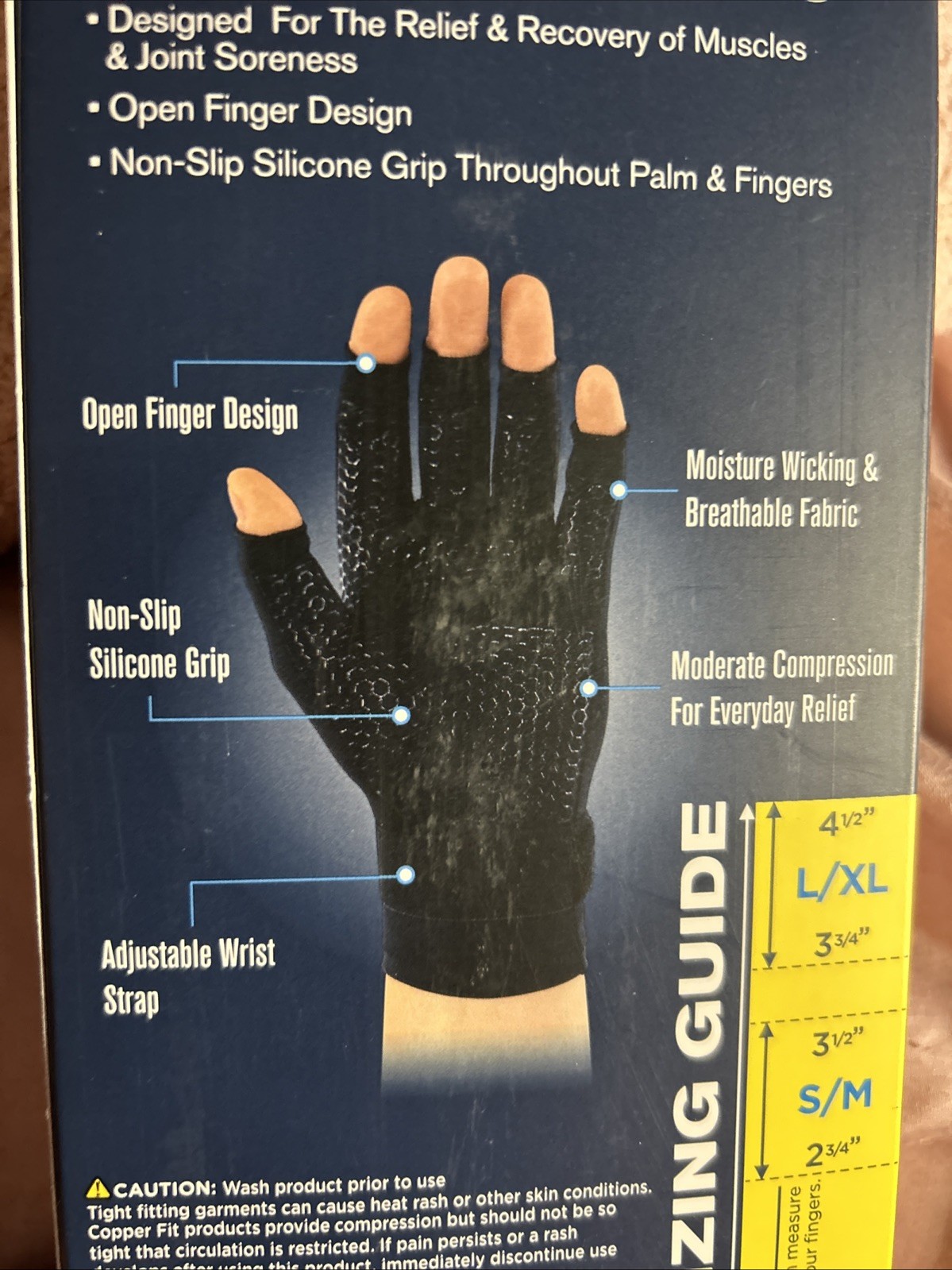Copper Fit Copper Infused Compression Gloves, Hand Relief S/M Unisex ..B
