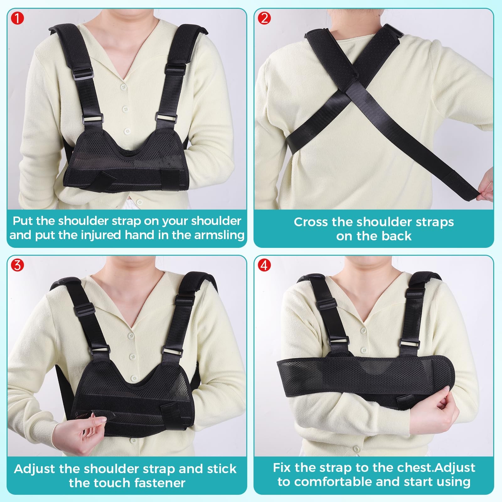 Black XS Kids Upper Extremity Arm Sling Breathable Shoulder Immobilizer