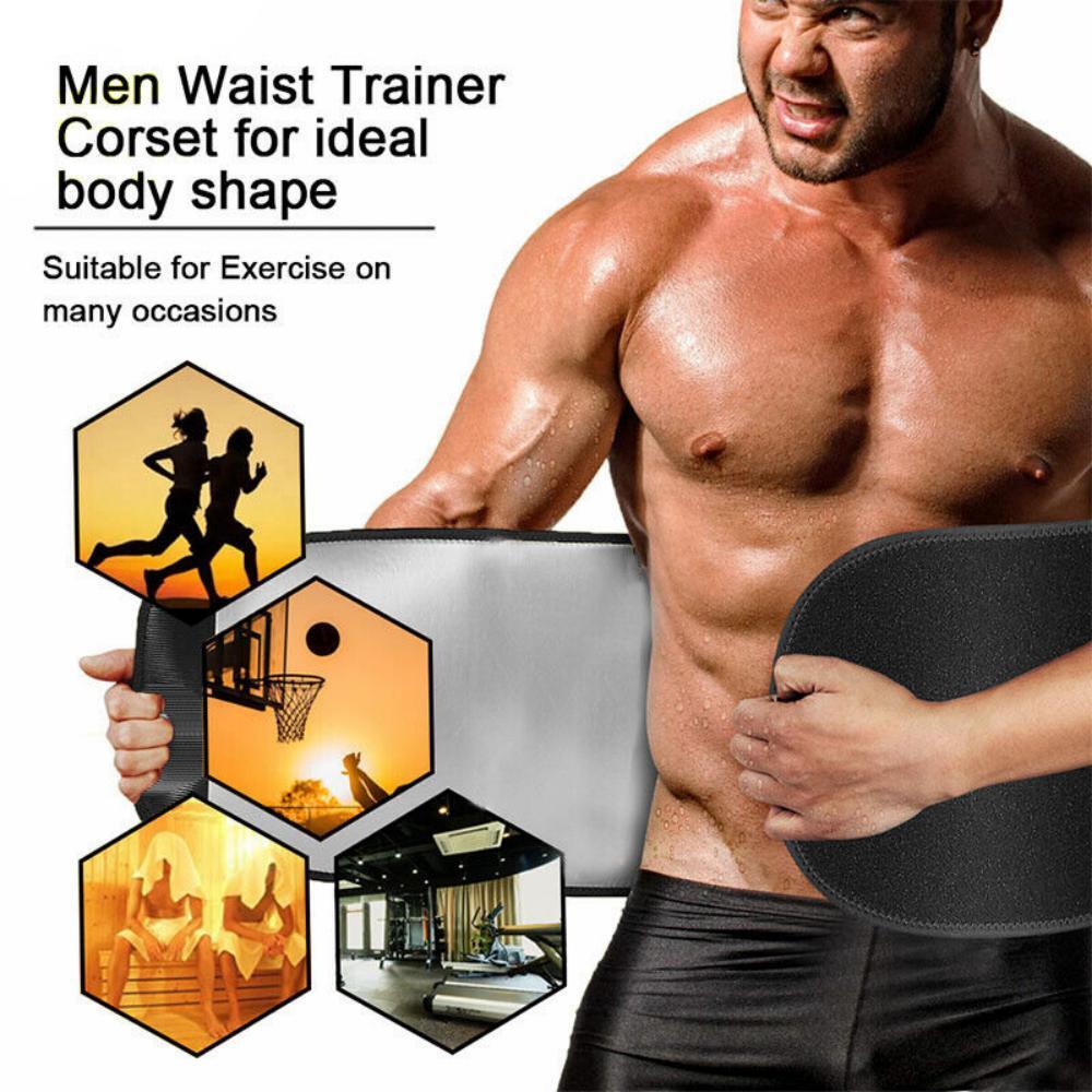 Men Waist Fitness Belt Sweating Wrap Trainer Body Shaper Slimmer for Weight Loss