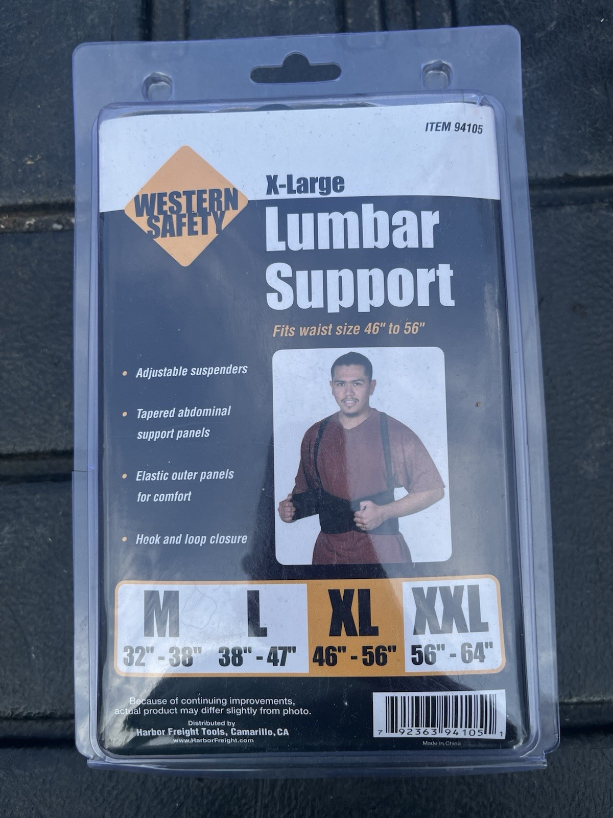 Back Support Lumbar Posture Adjustable Belt Large 46 – 56” Western Safety