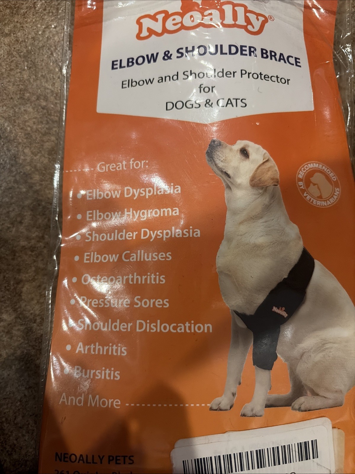 Neoally Dog Elbow and Shoulder Protector Brace Right Small
