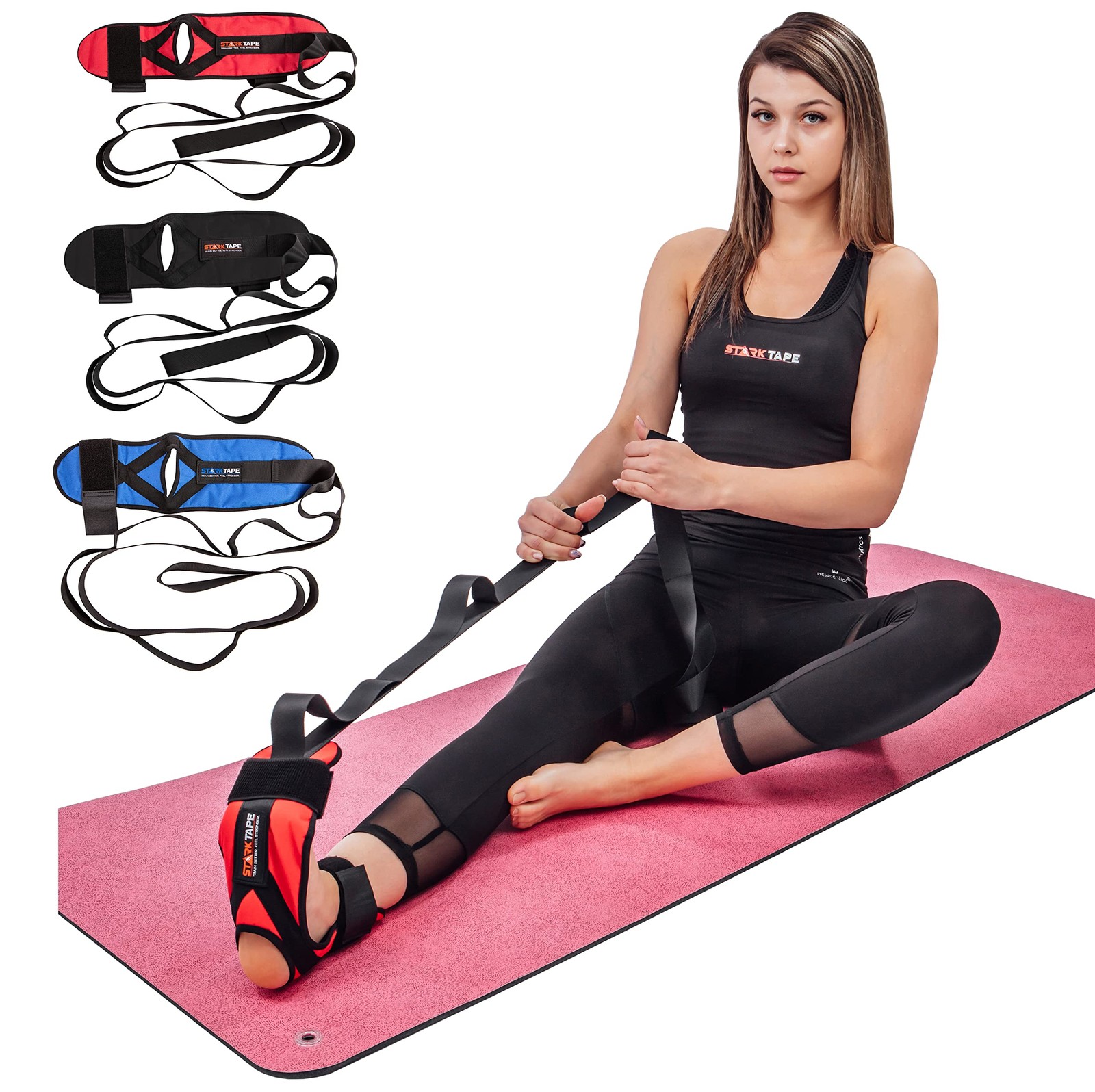 Foot and Leg Stretcher. Stretching Strap Loops for Plantar Fasciitis, Heel Sp…