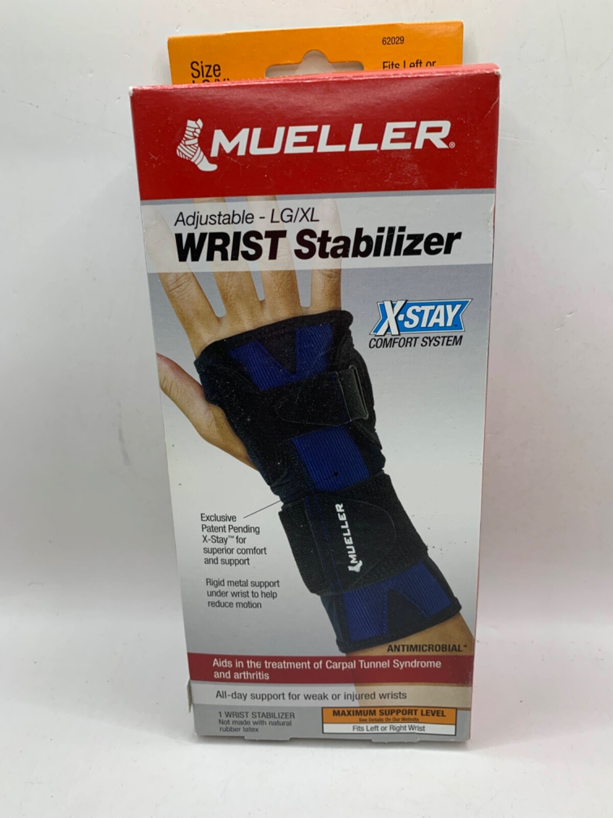 Wrist STabilizer LG/XL Max Support Rigid Antimicrobial Mueller Adjustable