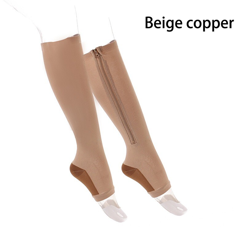 Zippered Compression Socks Support Stockings Leg Calf Men’s Women’s Sox(S-XL)