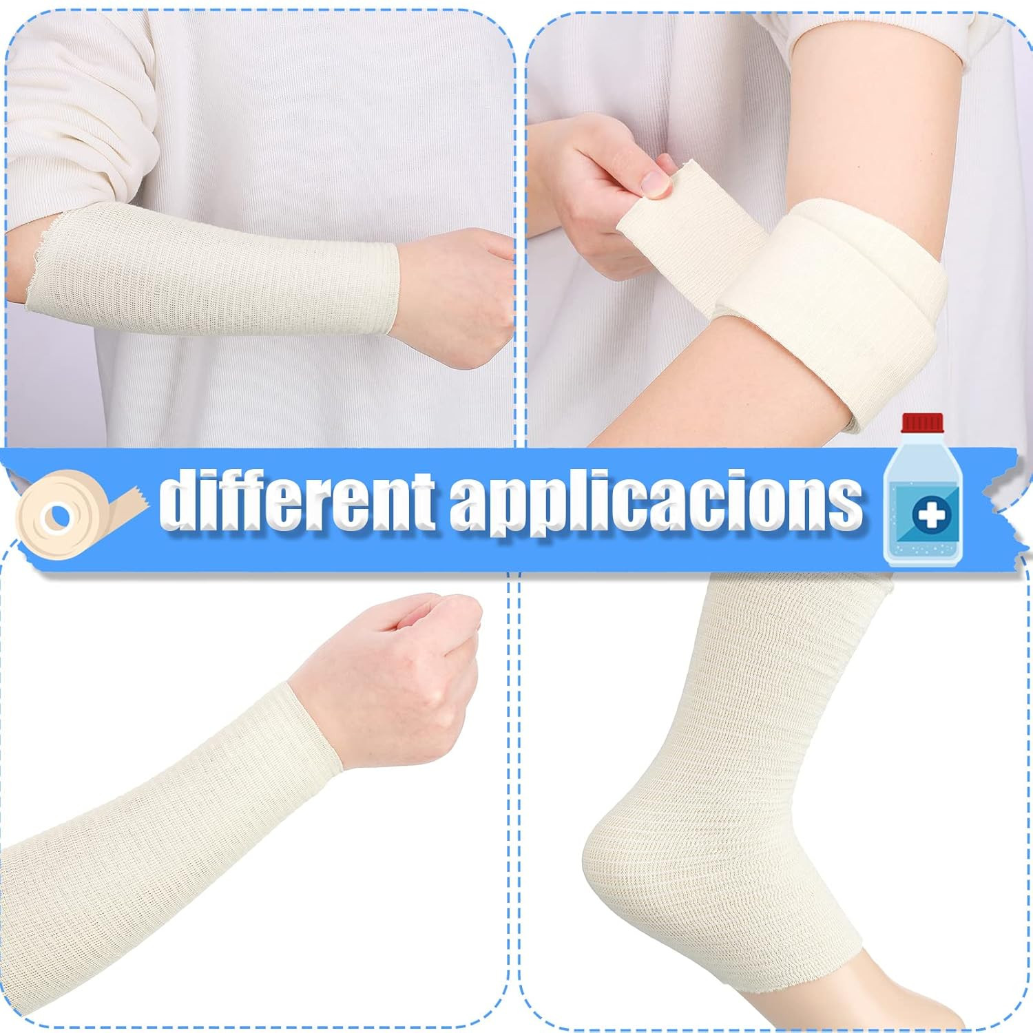 Tondiamo Cotton Tubular Stockinette Gauze Roll Tubular Arm Stocking Elastic Leg