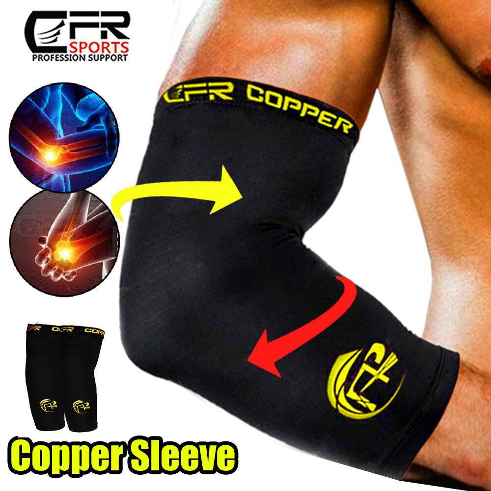 Copper Elbow Support Brace Compression Arm Sleeve Arthritis Tendonitis Joint CFR