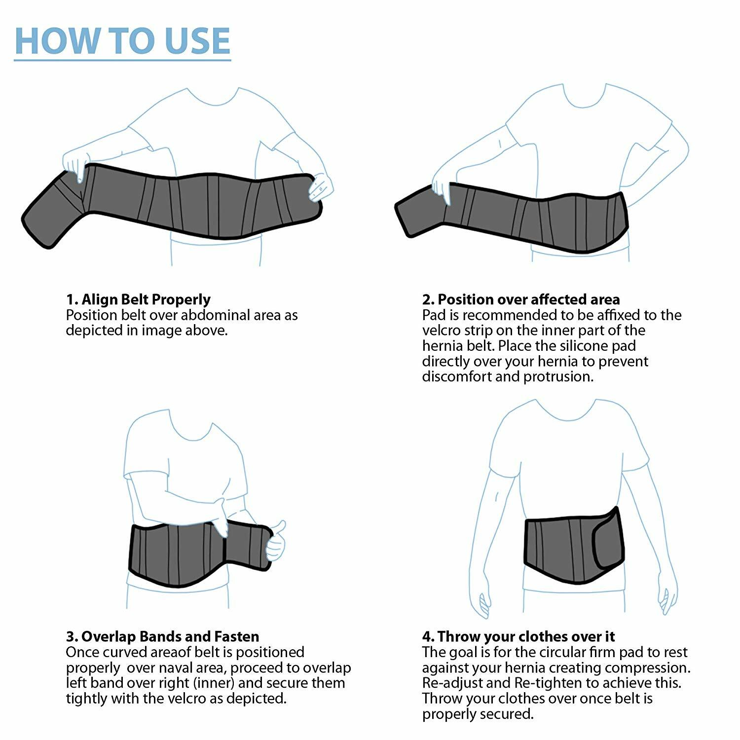 ORTONYX Ergonomic Umbilical Hernia Belt for Women and Men – Abdominal Support Bi