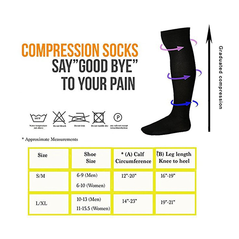 New Medical Compression Stockings/Socks Knee High Class II 20-30 mmHg 3 Pair