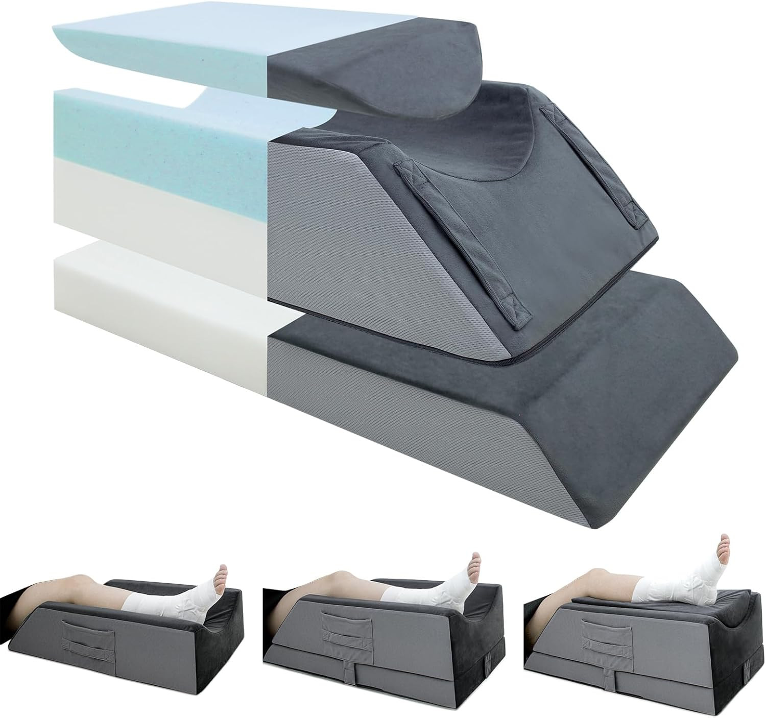 Leg Elevation Pillows for after Surgery,4-Height Adjustable Leg Elevating Pillow