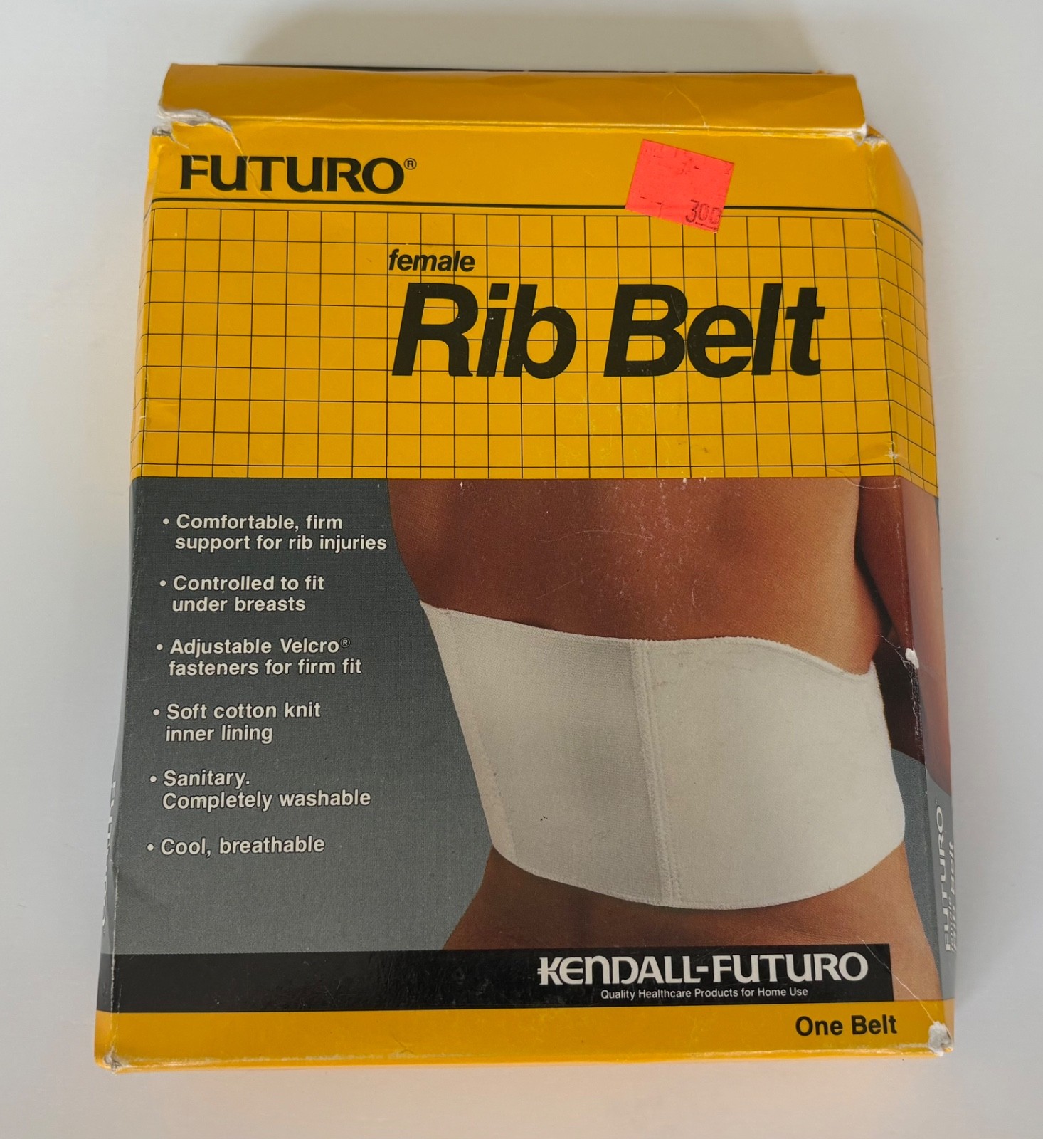 Vintage FUTURE Rib Female Belt Extra Large XL Adjustable – WHITE