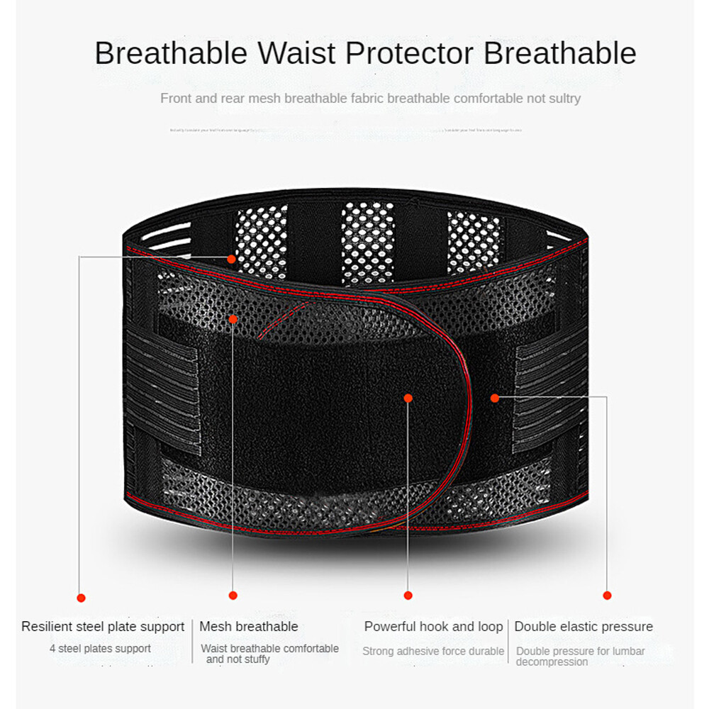 Adjustable Waist Trainer Belt Lower Back Brace Spine Support Waist Lumbar Belt