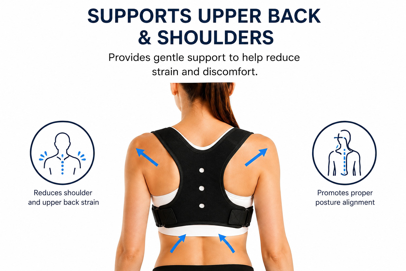Posture Corrector for Women and Men, Adjustable and Breathable Upper Back Brace