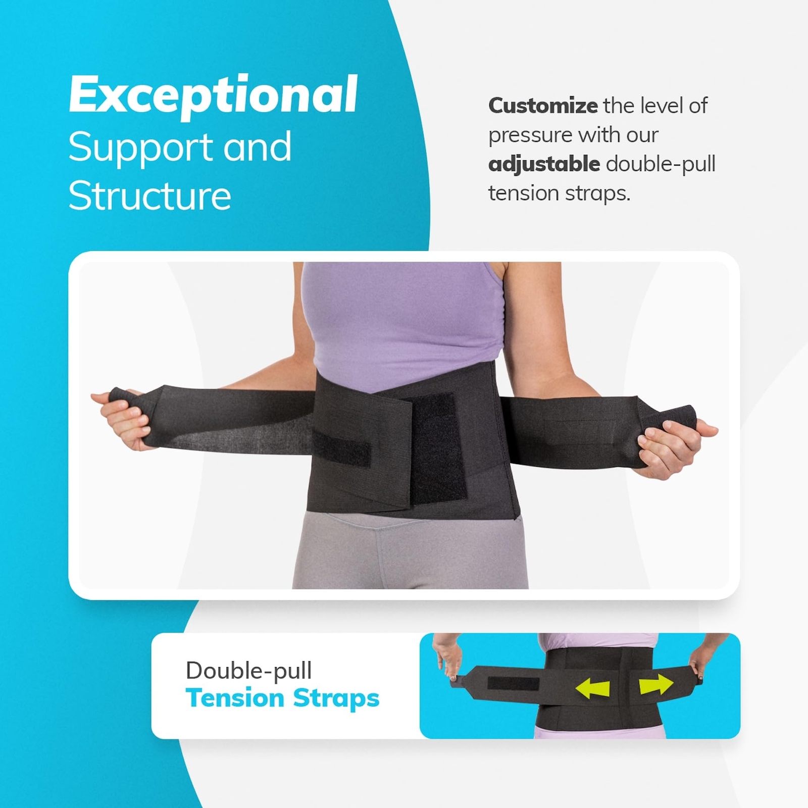 Plus Size Low Back Brace – Compression Lower Back Support Belt for Sciatica H…