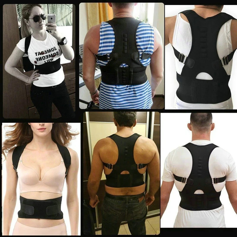 Slouching Posture Corrector Support Magnetic Back Shoulder Brace Band Men Women