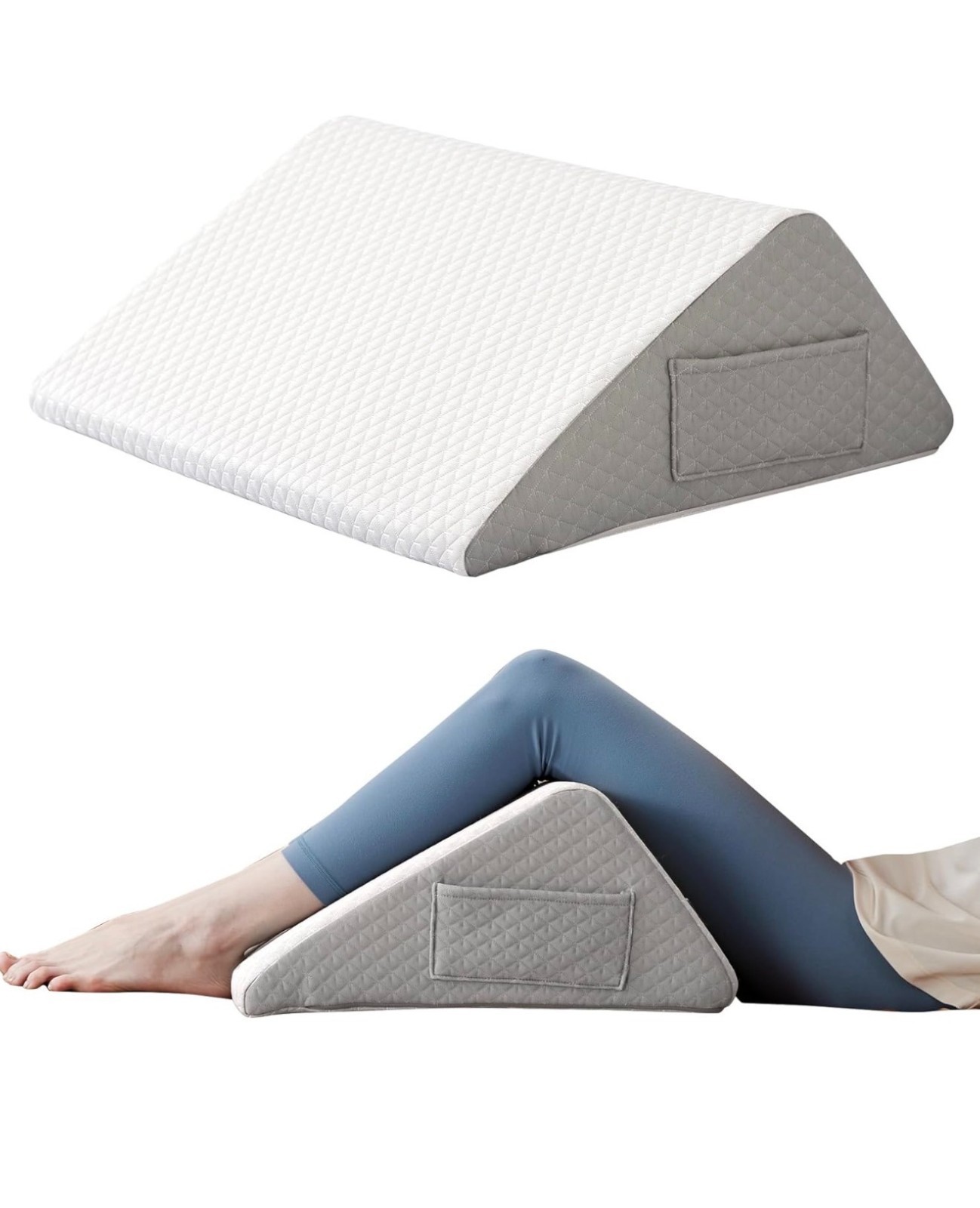 Ruqmuis Leg Elevation Wedge Pillow For Post-Surgery Recovery & Swelling Reductio