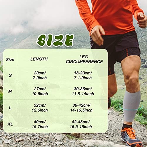 4 Pairs Calf Compression Sleeve Leg Compression Sock Calf and Shin Large Black