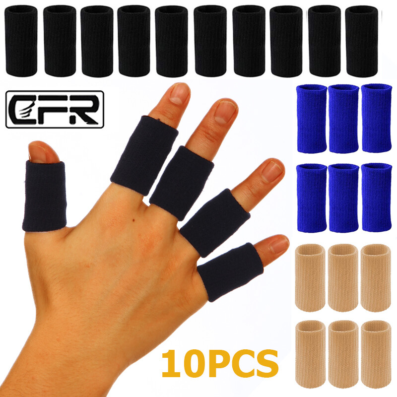 10PCS Stretchy Finger Sleeve Support Wrap Arthritis Guard Volleyball Sports CFR