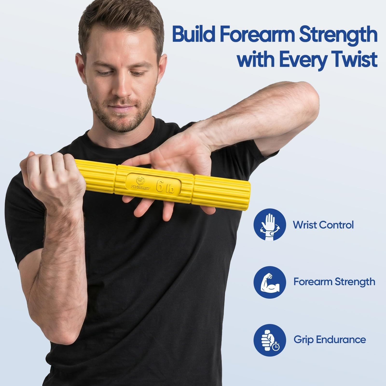 Elbow Recovery Kit – 4-Level Flex Therapy Bars, Twist Bar, Forearm Grip Trainer,
