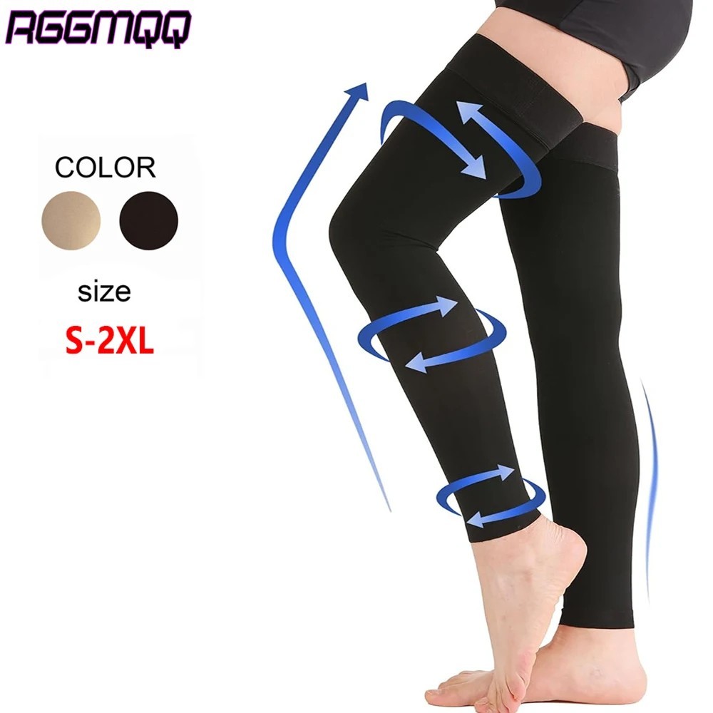 20-30 mmHg Leg Compression Sleeve Socks Thigh High Varicose Stockings Men Women