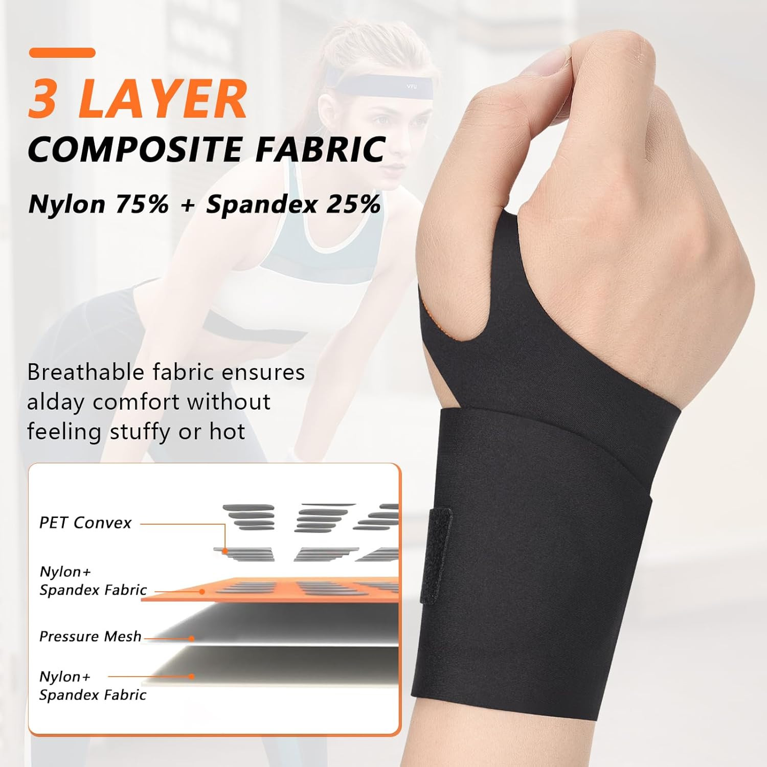 2PCS Ulnar Wrist Brace for Right & Left Hand, Ultra-Thin Elastic Wrist Wrap Comp