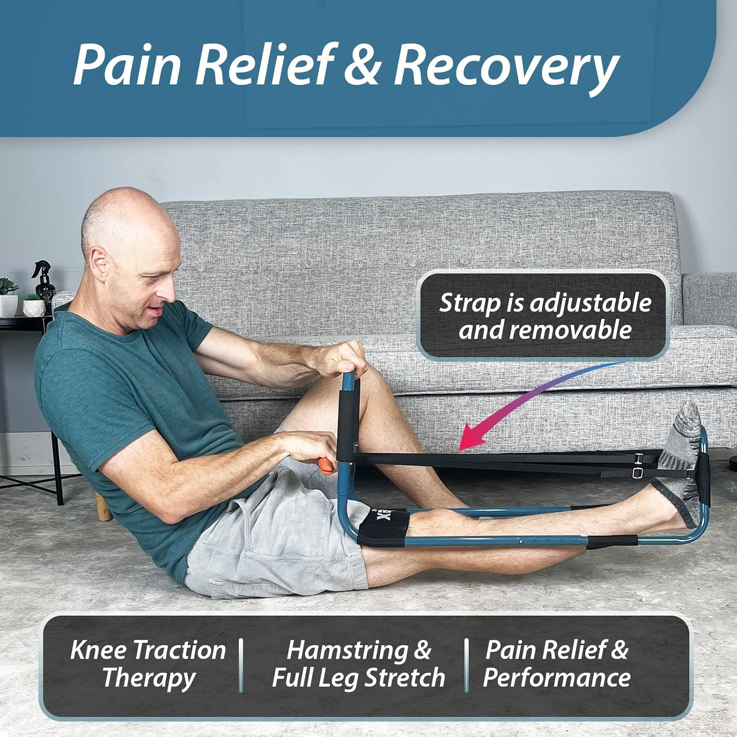 Flex Frame Knee & Hamstring Stretching Device – Adjustable Leg Traction for Knee