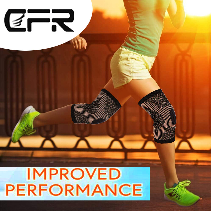 Copper Compression Knee Support Brace Joint Pain Arthritis Relief Sleeve Sport
