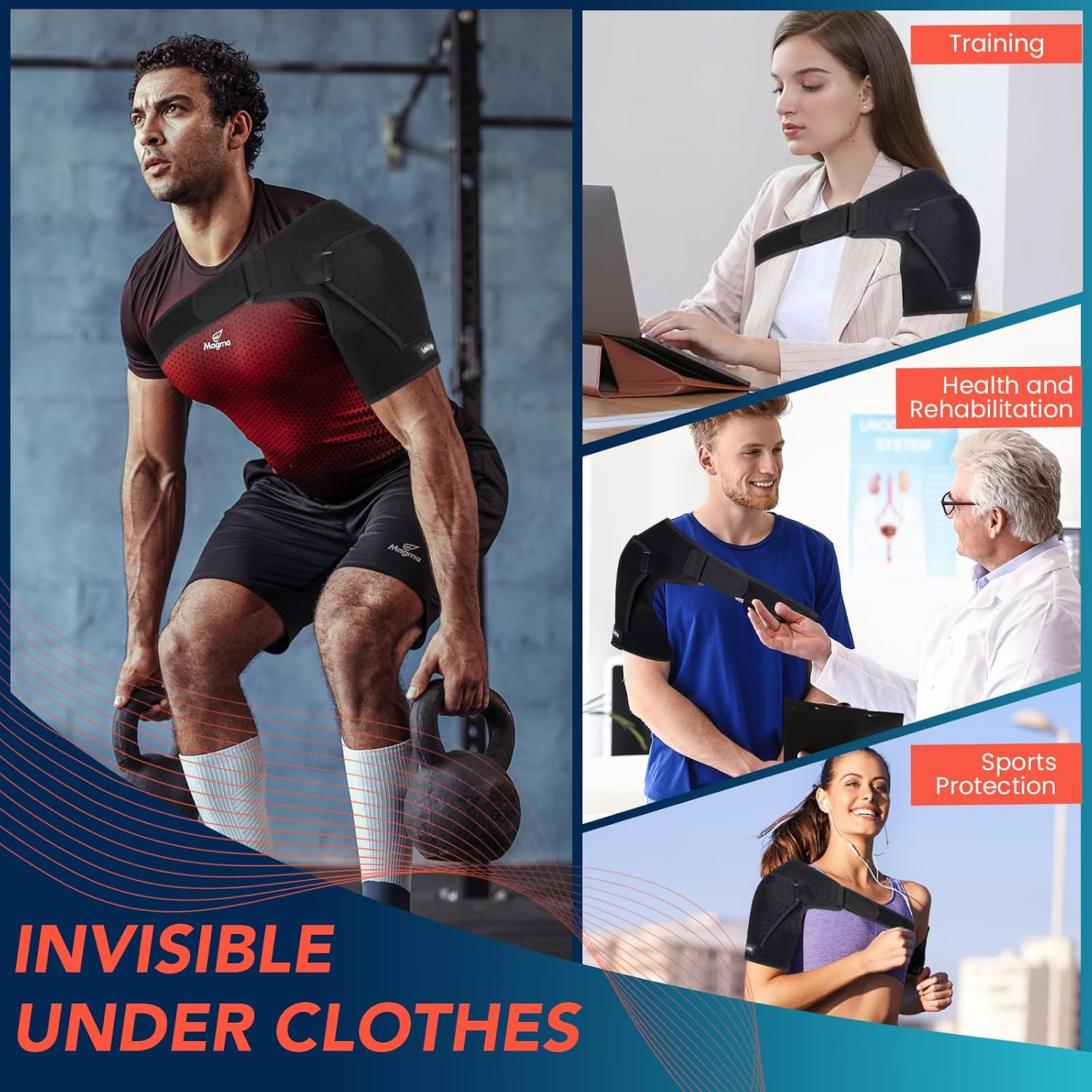 Shoulder Brace with Adjustable Compression Sleeve Rotator Cuff Support & Arm Sli