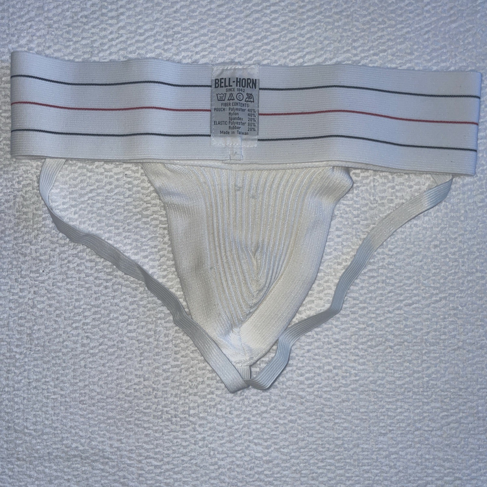 Bell-Horn Athletic Supporter Jock Strap Medium White protection sport Gym Class