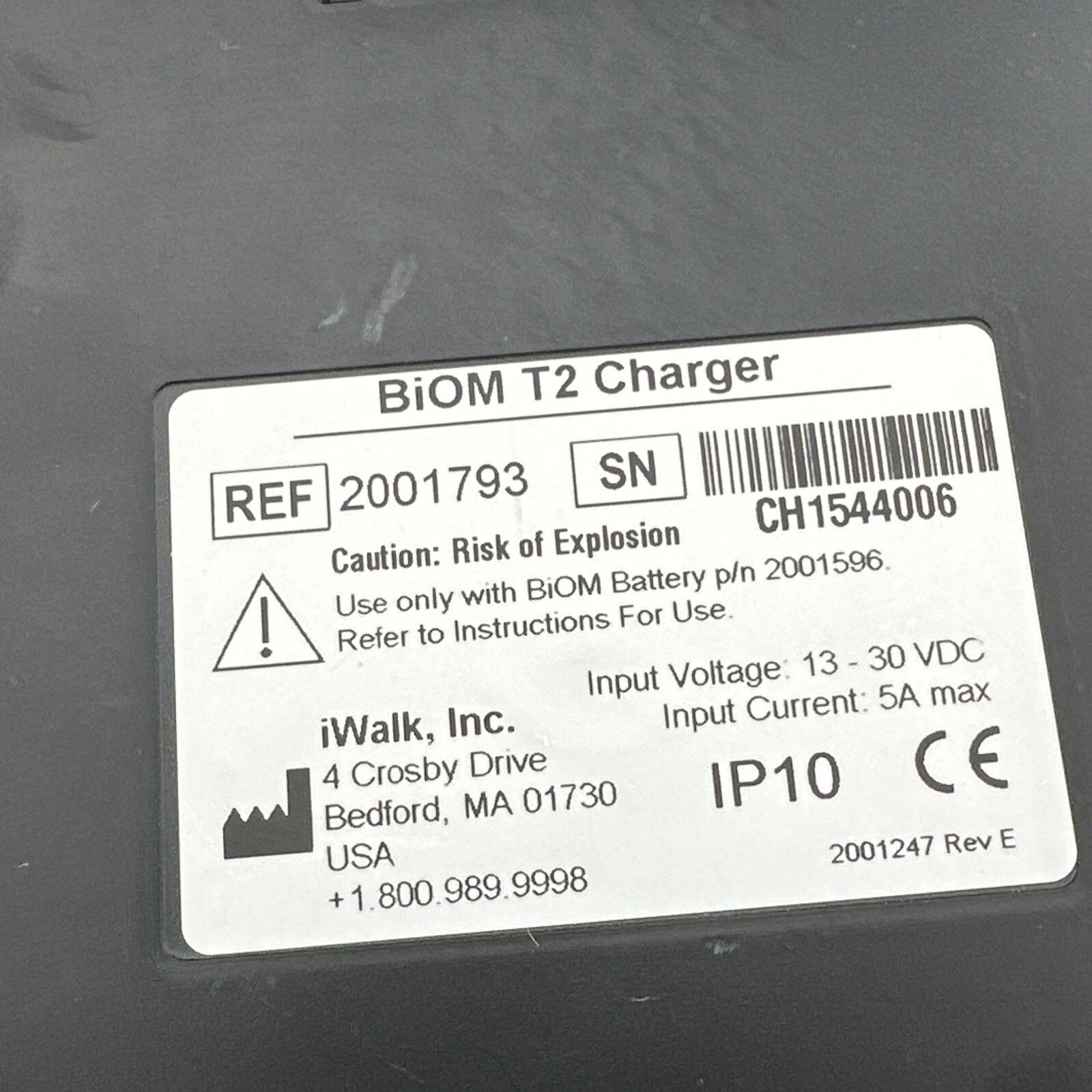 Biom Prosthetic Foot Battery Charger. No Batteries Included. Foot Charger Only
