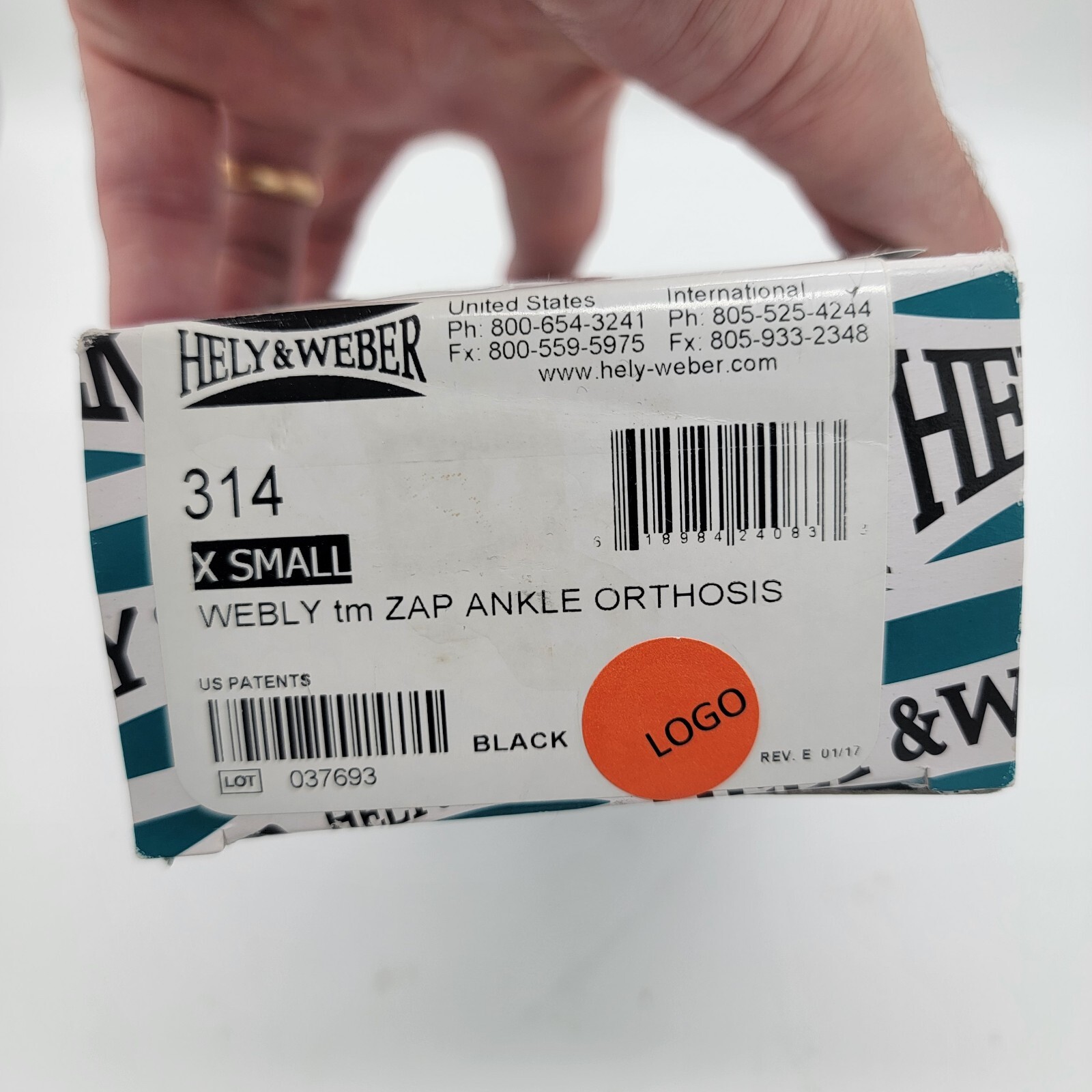 Hely Weber Webly Zap Ankle Orthosis 314 Extra Small XS