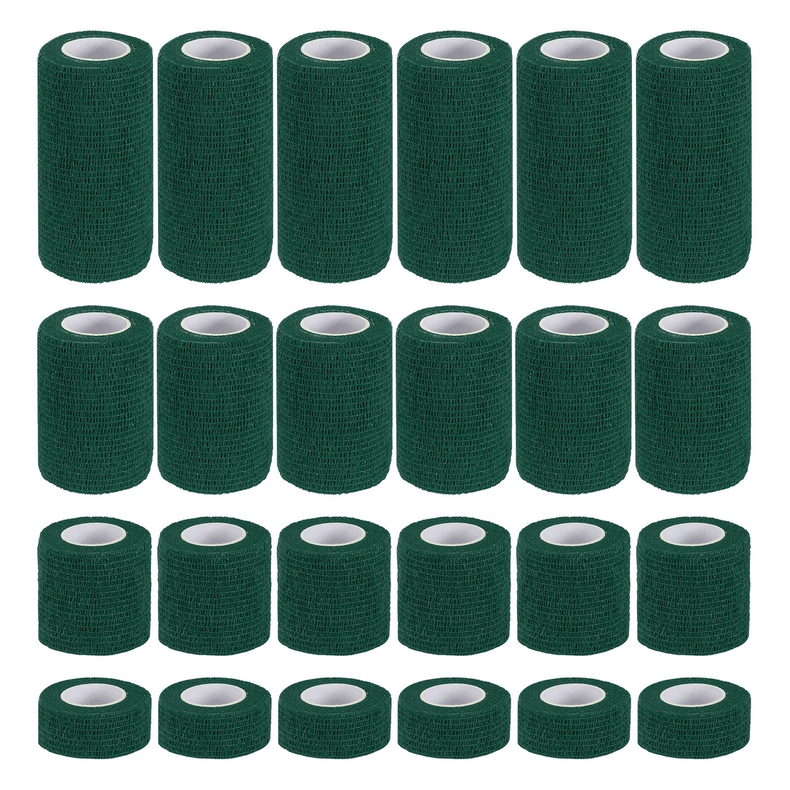 1″/2″/3″/4″ 24 Pcs 5 Yard Self Adhesive Bandage Wrap Self Tape Dark Green