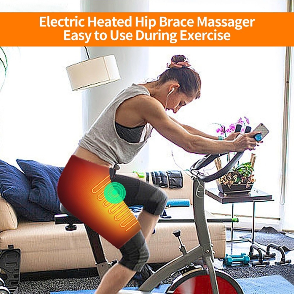 Electric Adjustable USB Heated Hip Brace 3 Massager Vibration Heat Thigh Brace