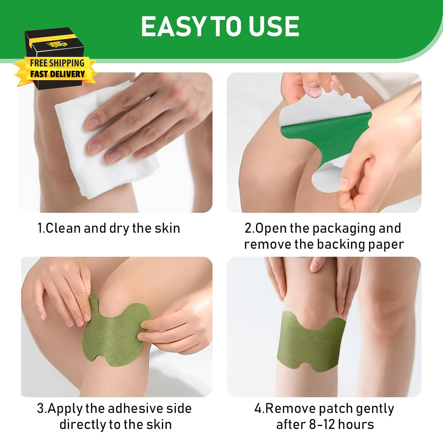 14 Pcs Knee Patches, Natural Knee Patch for Bone on Bone, for Back, Neck, Should