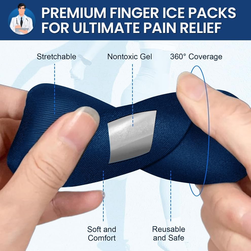 Thumb Splint and Ice Pack (2+2 Set) Trigger Thumb Brace Pain Relief Set | No Mor
