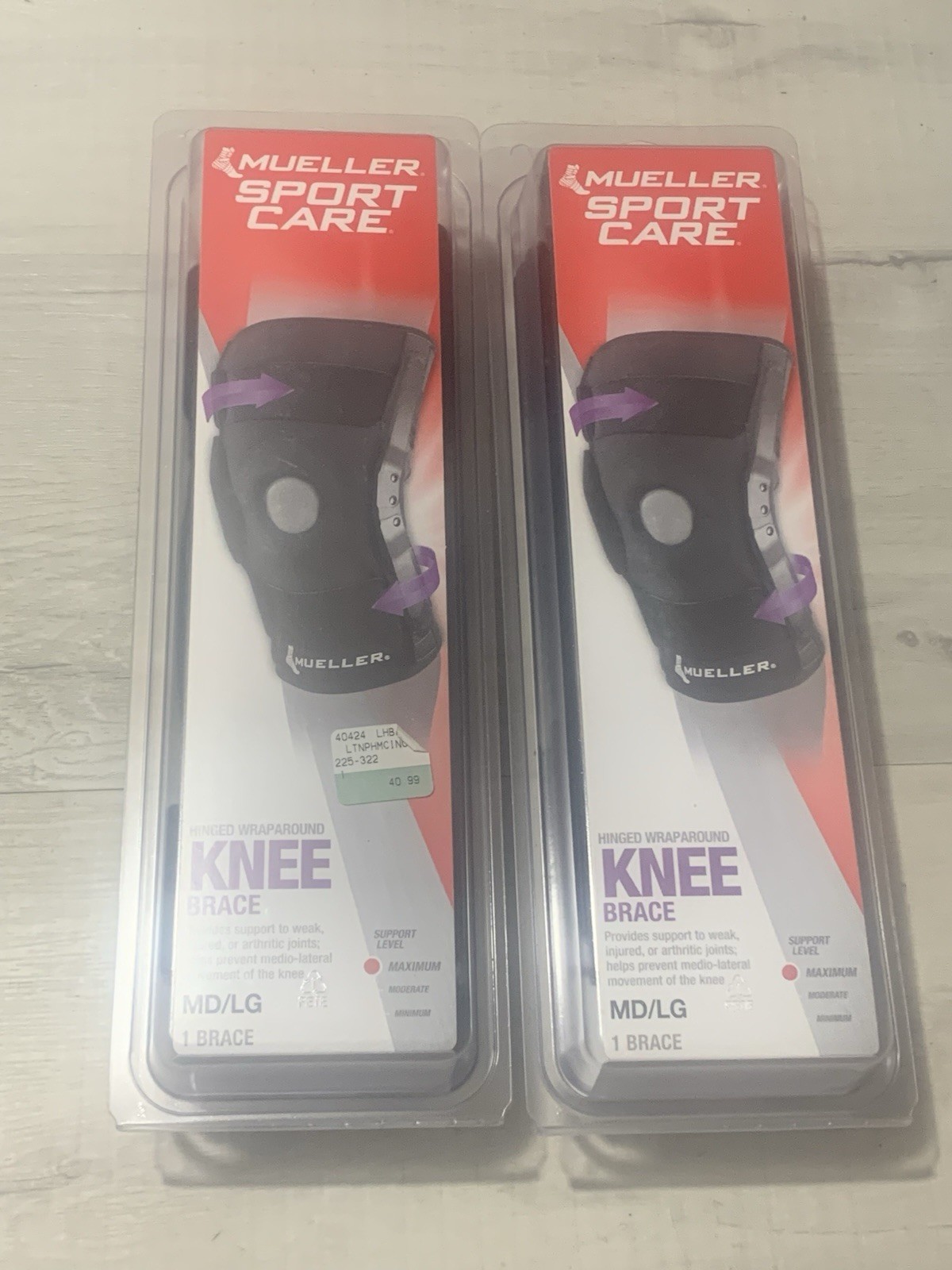 Mueller Sport Care Hinged Knee Brace Regular Medium Large Lot Of Two 53137