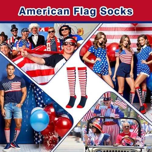 Compression Socks for Women and Men, Knee High One Size American Flag 1